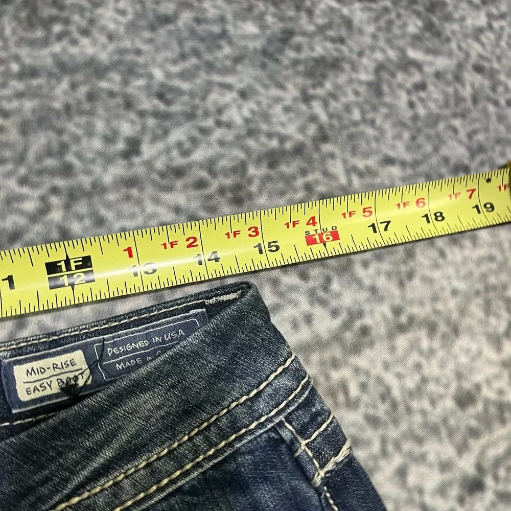 Miss Me Jeans Womens 26 (29x31) Blue Easy Boot Cut Low Rise Flare Rhinestone Y2K